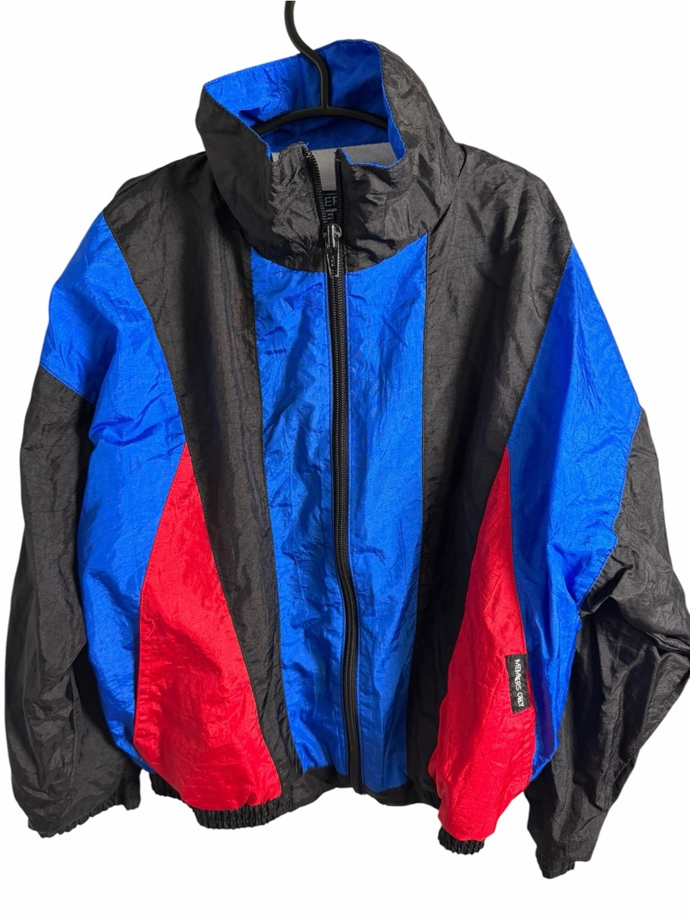 VTG Members Only Colorblock Windbreaker Zip Jacket in Blue, Red & Black